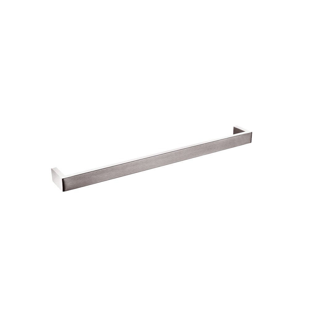 Stainless Steel 600mm Single Towel Rail - Brushed Nickel Silver - IVANO