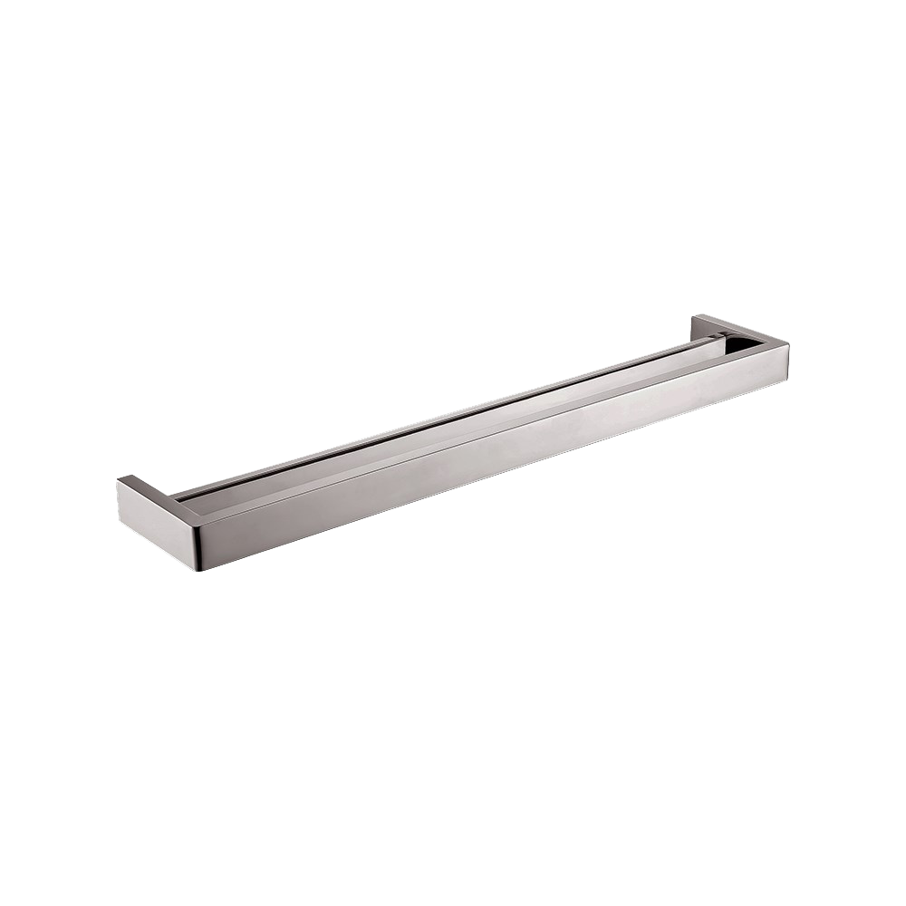 Stainless Steel 600mm Double Towel Rail - Brushed Nickel Silver - IVANO