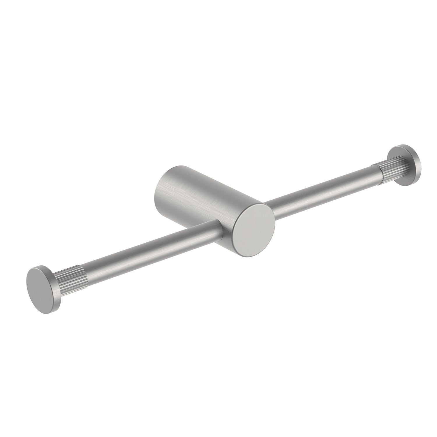 CADDENCE DOUBLE Toilet Paper Holder - Stainless Steel - Brushed Nickel Silver