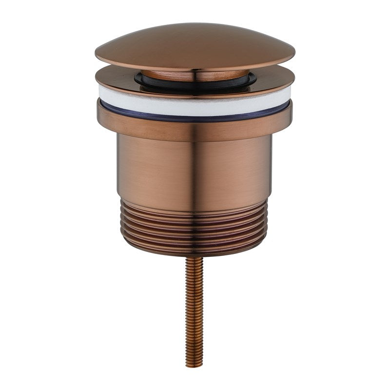 Solid Brass Universal Pop-Up Waste with Overflow - Brushed Copper
