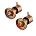 Load image into Gallery viewer, Brass Circle Wall Taps One Pair - Brushed Copper
