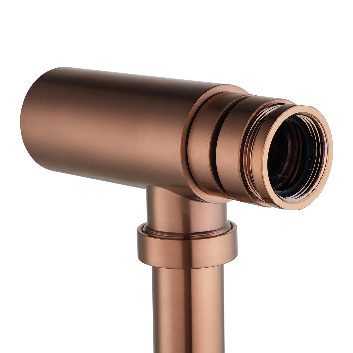 Solid Brass Round Bottle Trap G1 1/2" - Brushed Copper