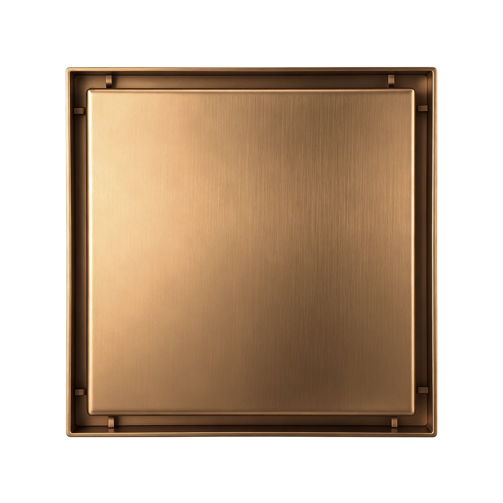 Stainless Steel Tile Insert Drain 120x120mm - Brushed Copper