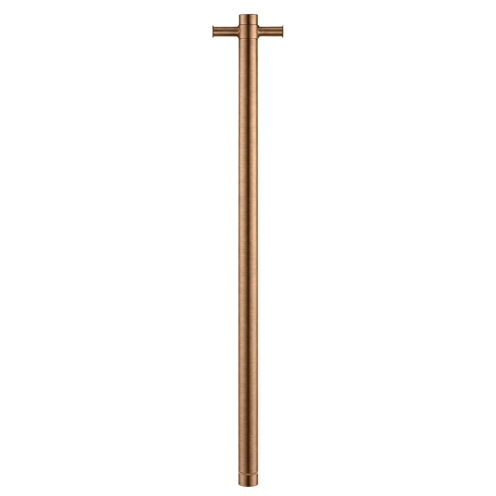 Stainless Steel Electric Heated Towel Rack Single Bar Vertical with Timer - Brushed Copper