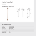 Load image into Gallery viewer, Stainless Steel Electric Heated Towel Rack Single Bar Vertical with Timer - Brushed Copper
