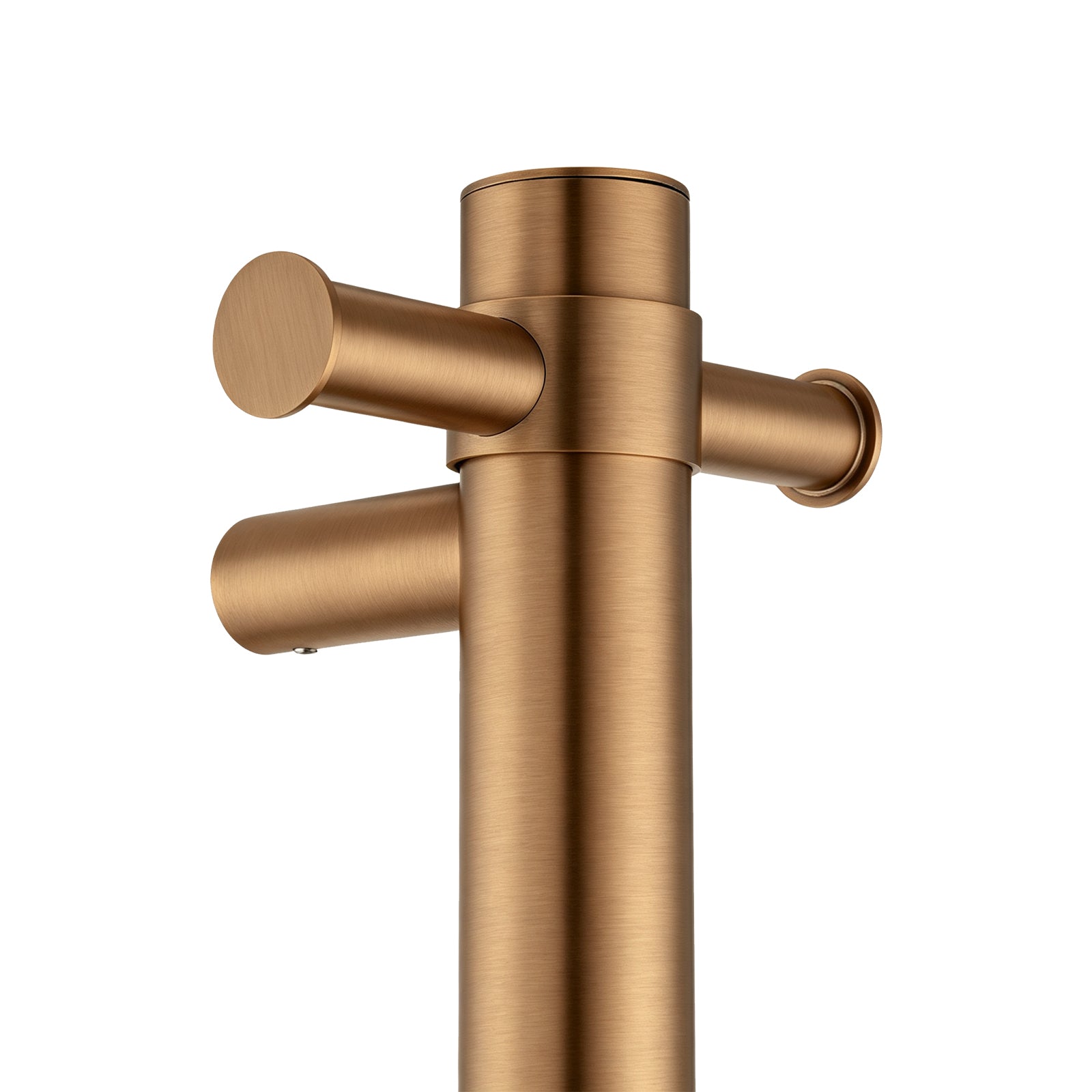 Stainless Steel Electric Heated Towel Rack Single Bar Vertical with Timer - Brushed Copper