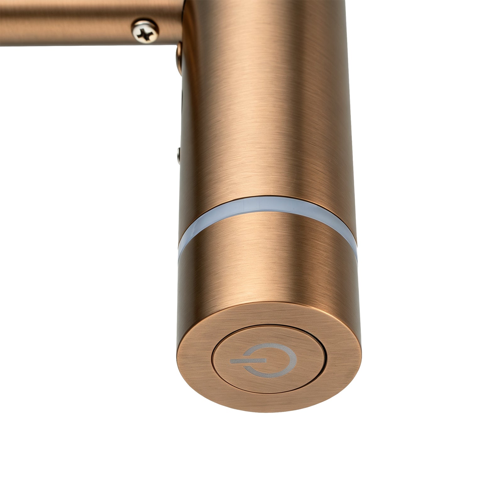 Stainless Steel Electric Heated Towel Rack Single Bar Vertical with Timer - Brushed Copper