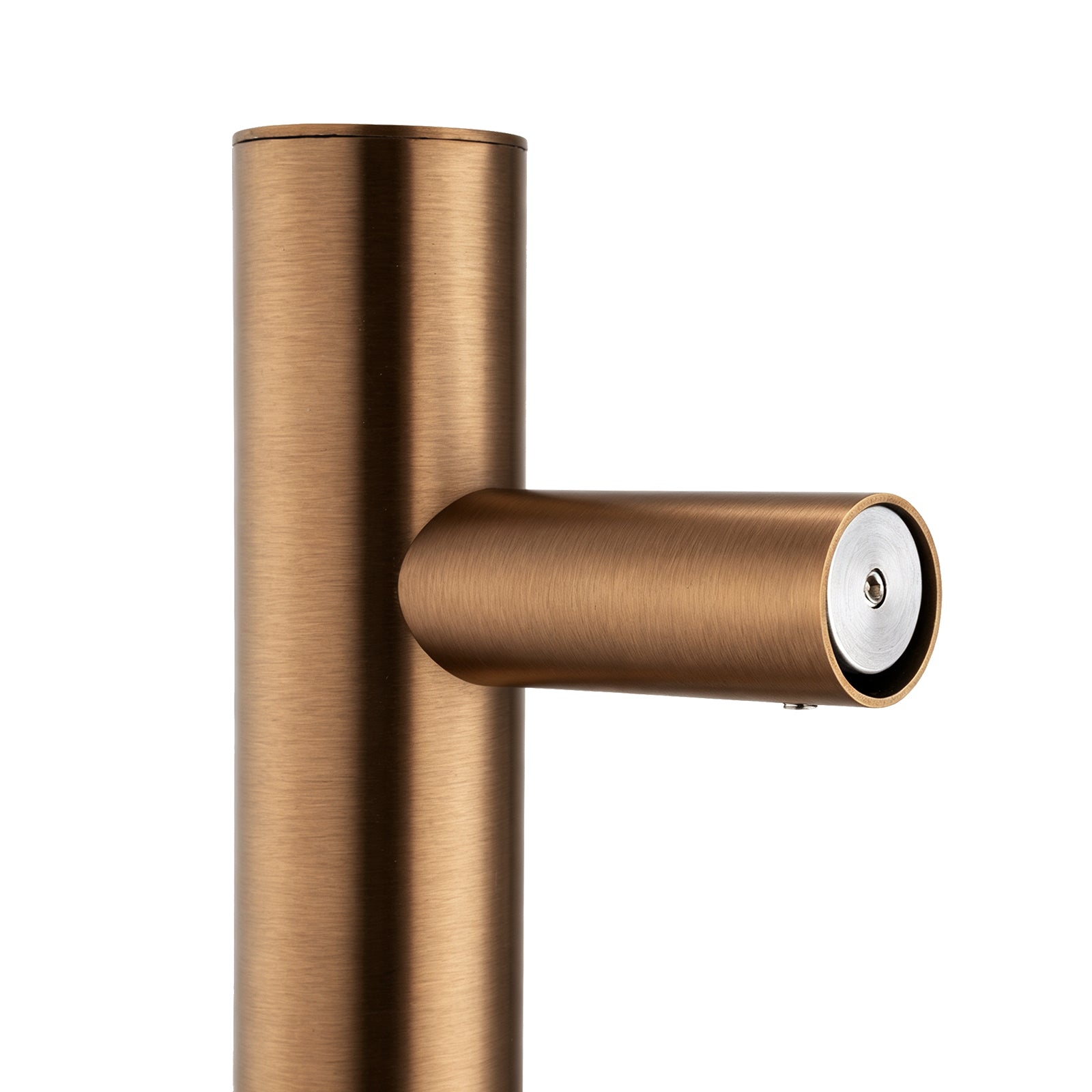 Stainless Steel Electric Heated Towel Rack Single Bar Vertical with Timer - Brushed Copper