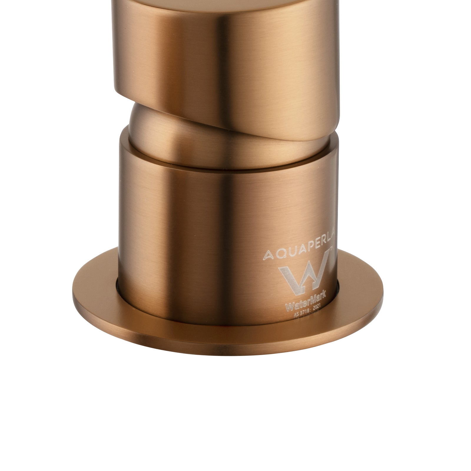 LUCID PIN Wall Diverter Mixer with Separate Cover Plate - Brushed Copper