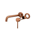 Load image into Gallery viewer, Solid Brass Basin/Bath Mixer Trim Kit ONLY - Brushed Copper - LUCID PIN
