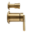 Load image into Gallery viewer, CADDENCE Solid Brass Wall Mixer Tap with Diverter (no Backplate) - Brushed Brass Gold
