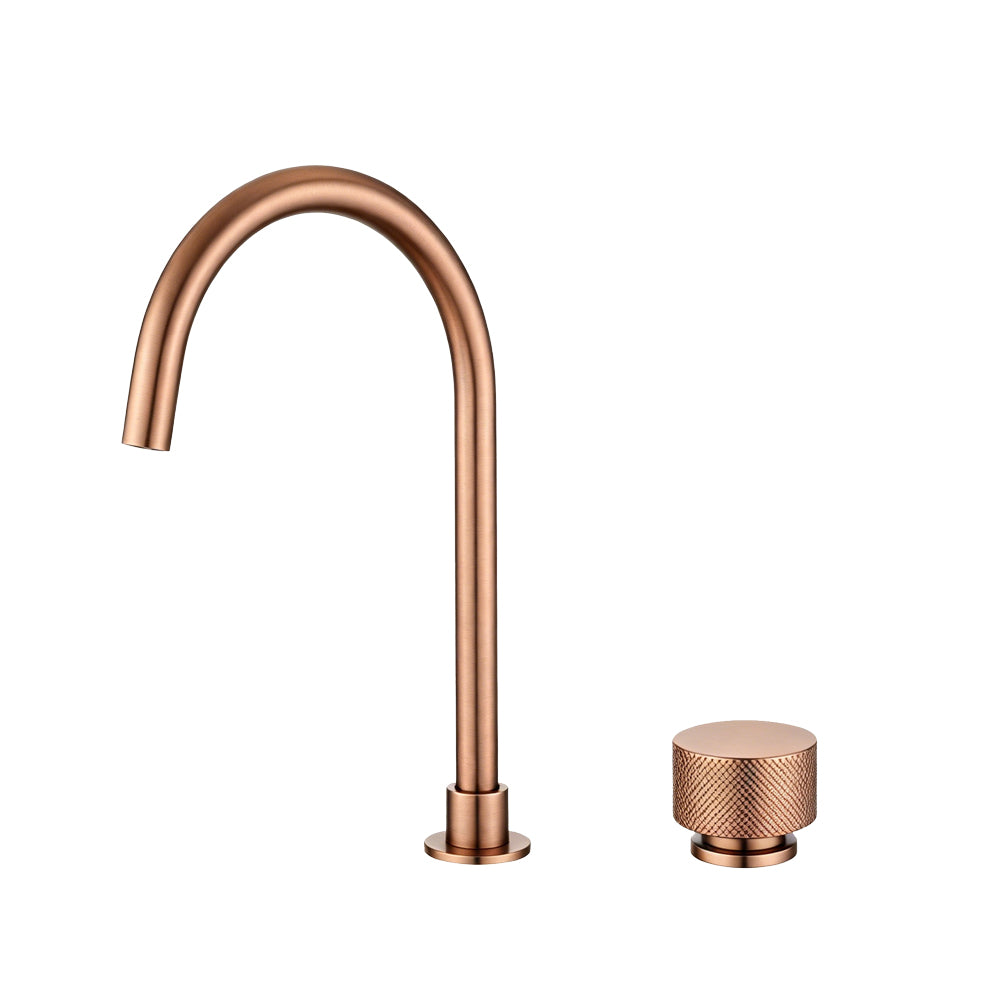 MOON  Solid Brass Swivel Basin Mixer - Brushed Copper