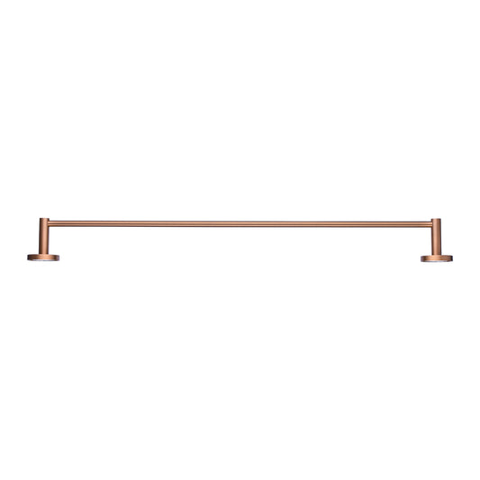 Stainless Steel 800mm Single Towel Rail - Brushed Copper - LUCID PIN