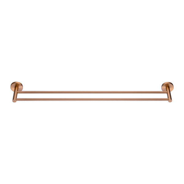 Stainless Steel 790mm Double Towel Rail - Brushed Copper - LUCID PIN