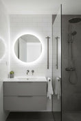 Load image into Gallery viewer, Gunmetal grey vertical single-bar heated towel rail with timer
