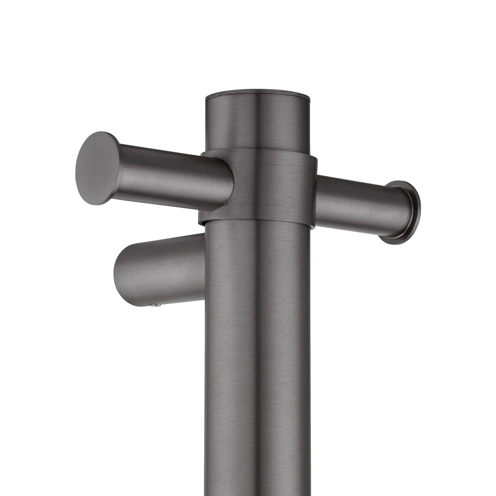 Stainless Steel Electric Heated Towel Rack Single Bar Vertical with Timer  - Gunmetal Grey