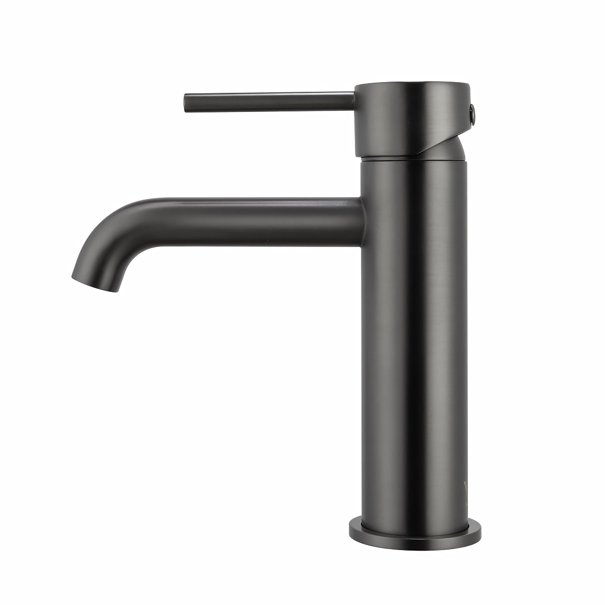 Solid Brass Short Basin Mixer - Gunmetal Grey - LUCID PIN