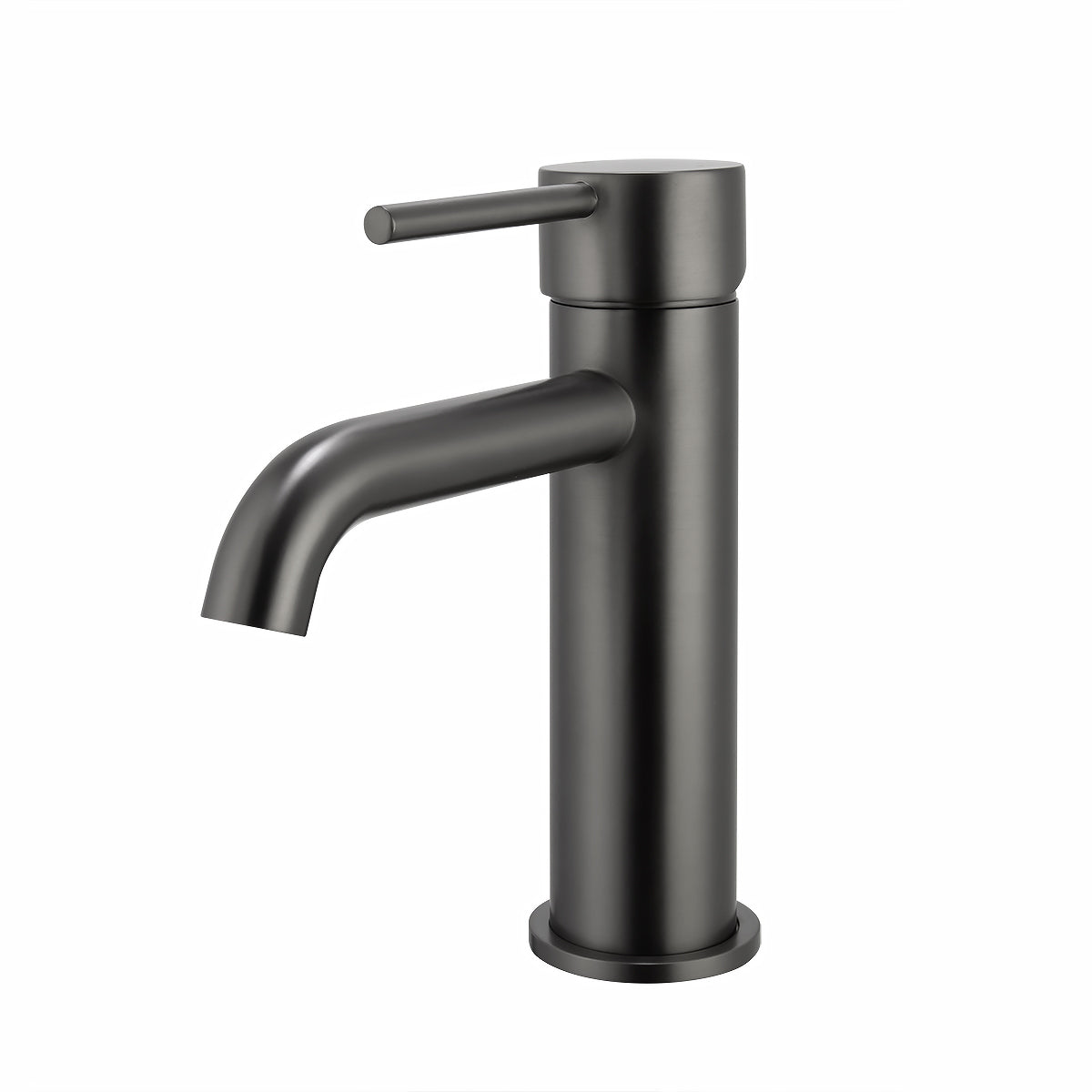 Solid Brass Short Basin Mixer - Gunmetal Grey - LUCID PIN