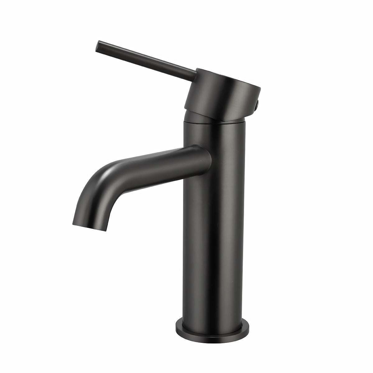 Solid Brass Short Basin Mixer - Gunmetal Grey - LUCID PIN