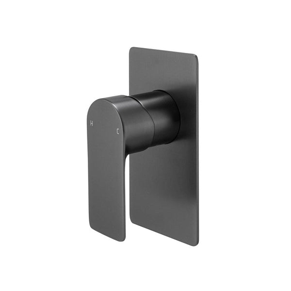 Solid Brass Wall Mixer Tap - Gunmetal Grey - VOG