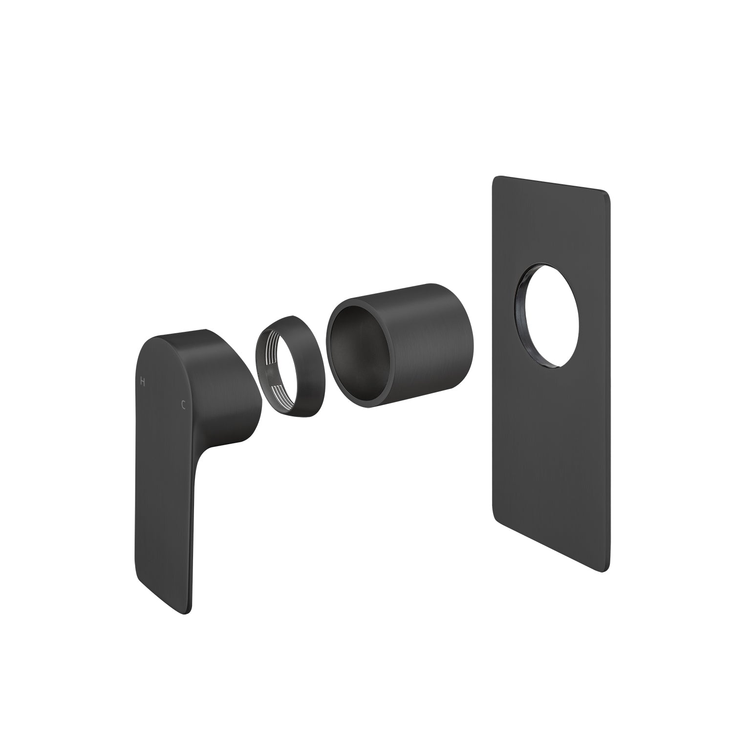 Solid Brass Wall Mixer - Gunmetal Grey - VOG