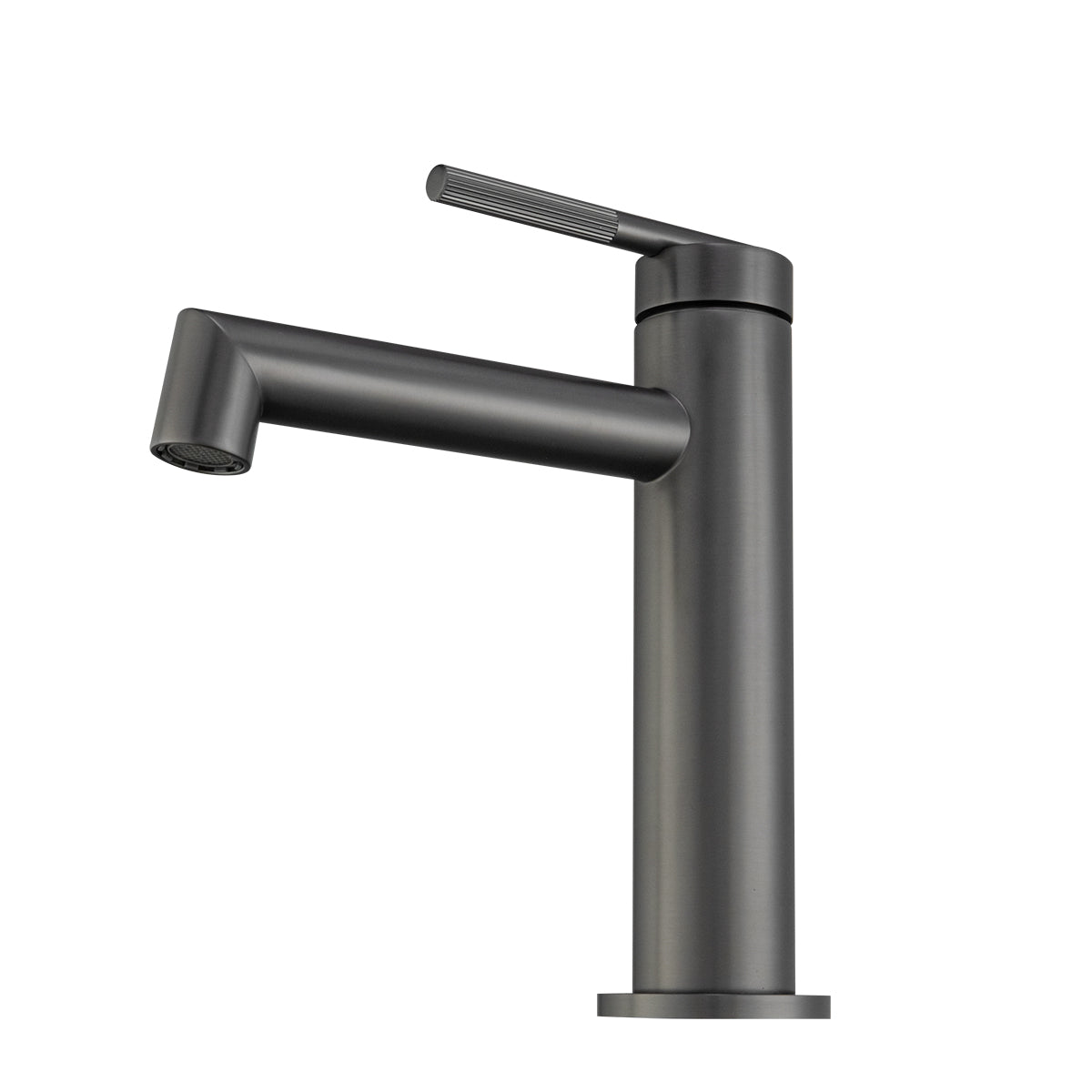 CADDENCE Short Basin Mixer - Solid Brass - Gunmetal Grey