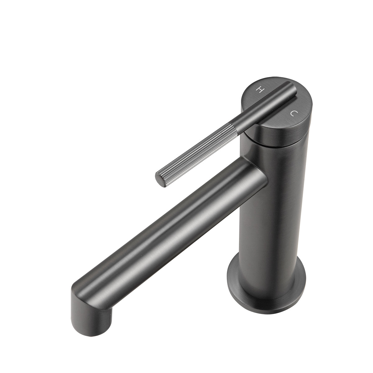 CADDENCE Short Basin Mixer - Solid Brass - Gunmetal Grey