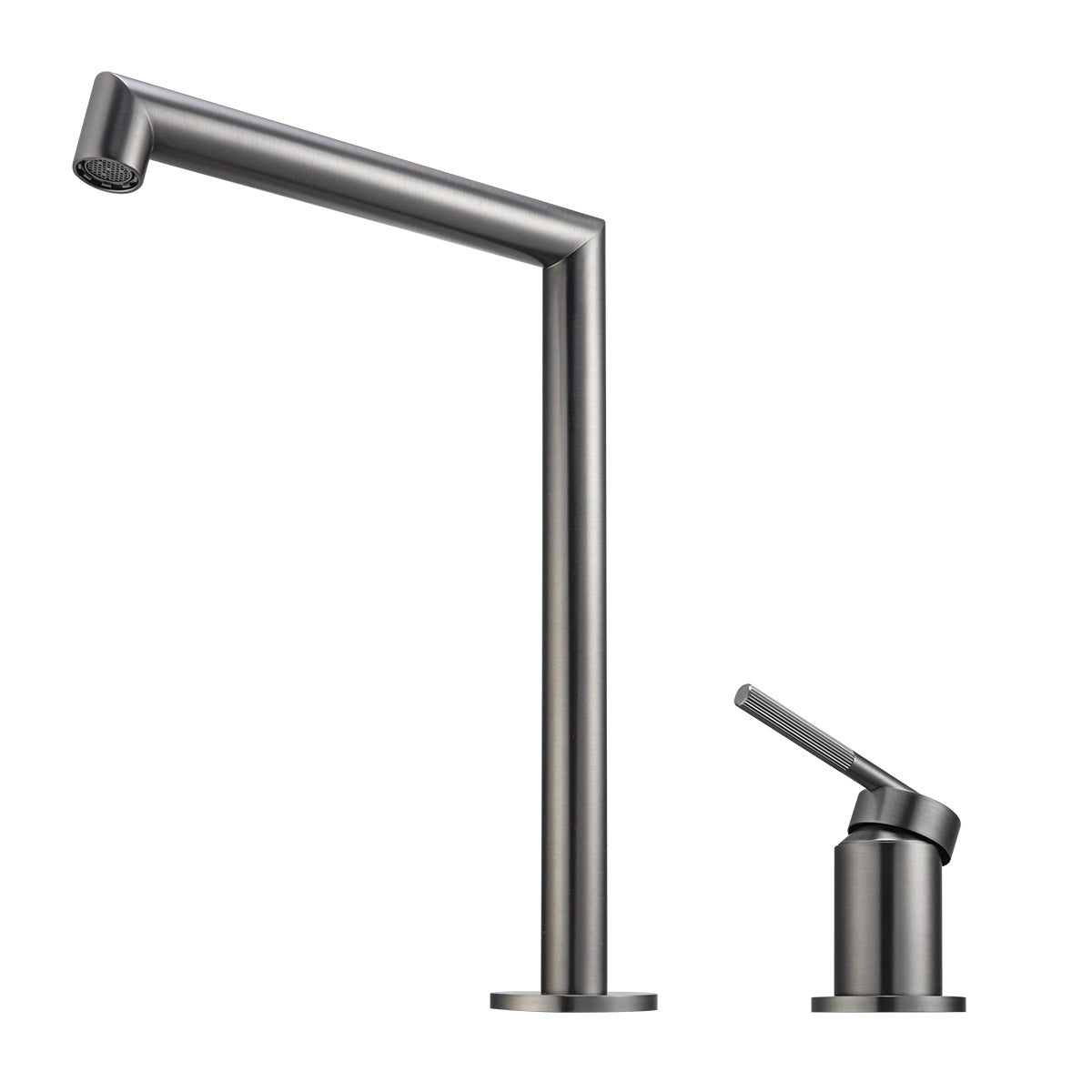 CADDENCE Split Type Basin Mixer - Solid Brass - Gunmetal Grey