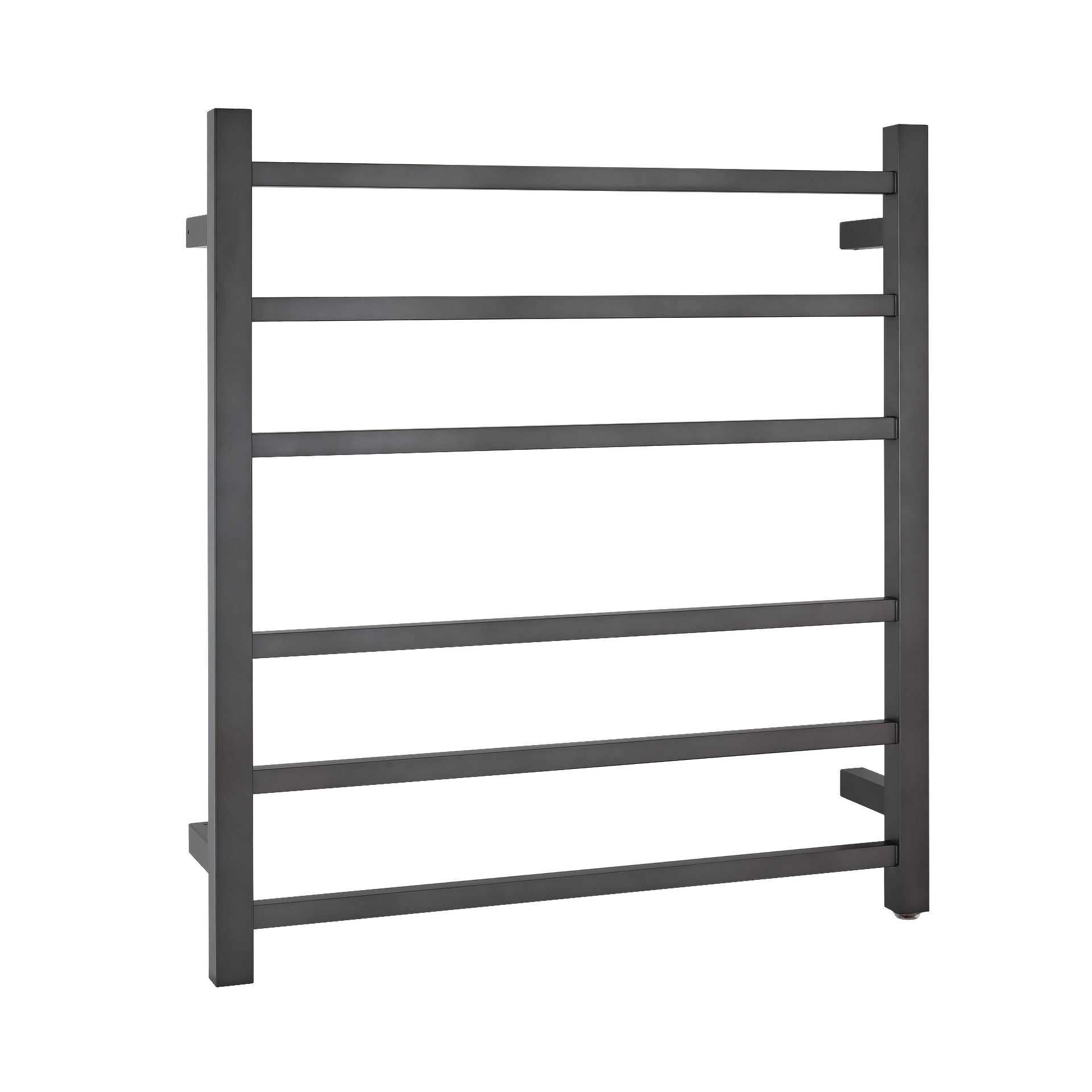 Stainless Steel Heated Towel Rack 6 Bars Square - Gunmetal Grey