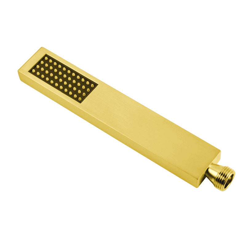 Brass Single Function Handheld Shower Head Square - Brushed Brass Gold