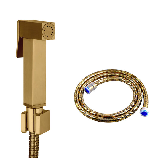 Brass Square Toilet Bidet Spray - Brushed Brass Gold
