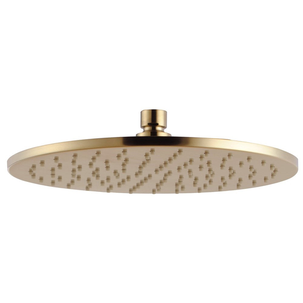 Solid Brass 250mm Shower Head Round - Brushed Brass Gold