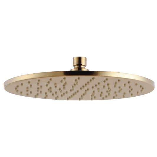 Solid Brass 250mm Shower Head Round - Brushed Brass Gold