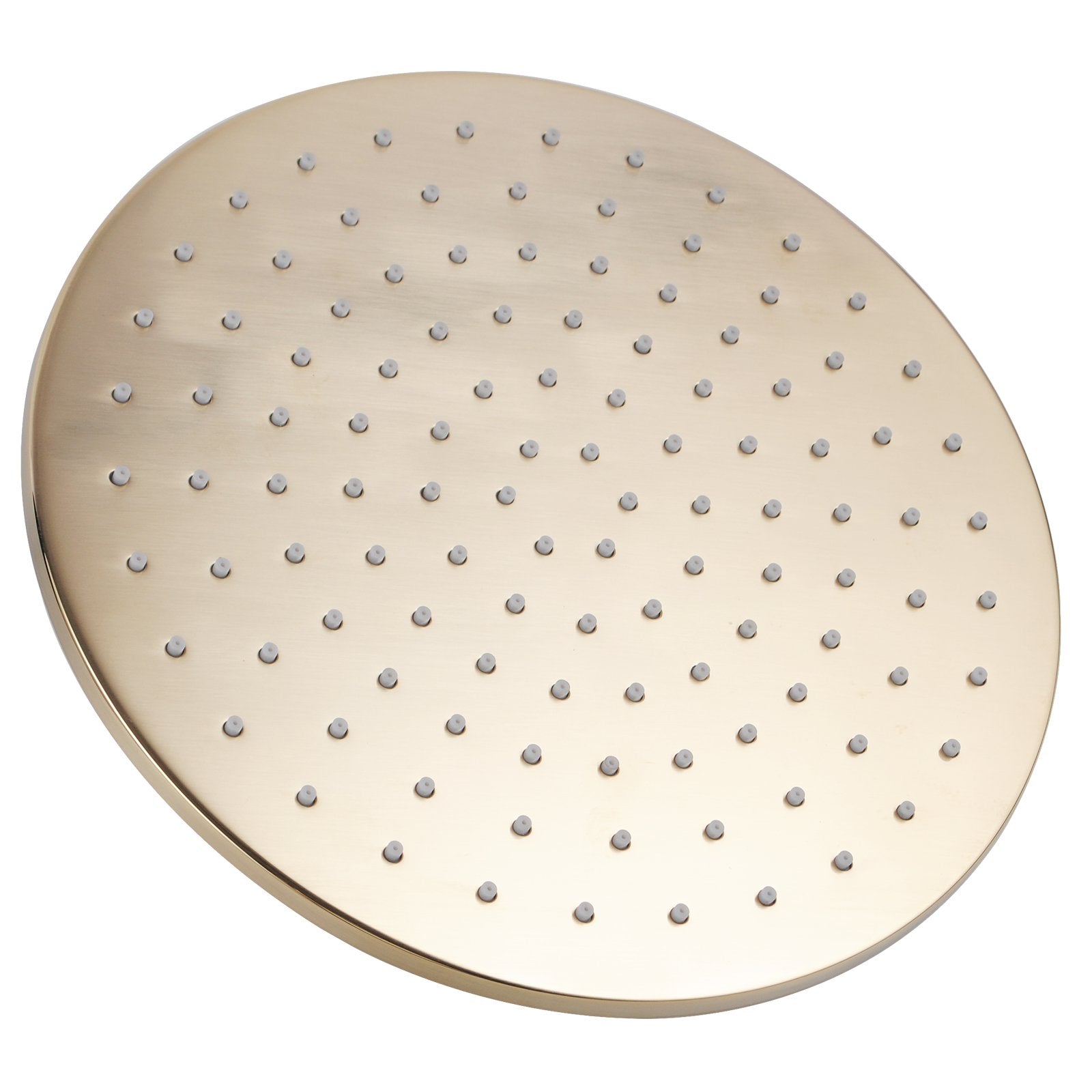 Solid Brass 250mm Shower Head Round - Brushed Brass Gold