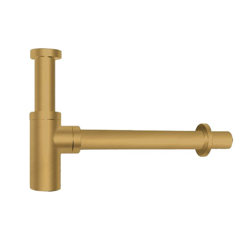 Solid Brass Round Bottle Trap - Brushed Brass Gold