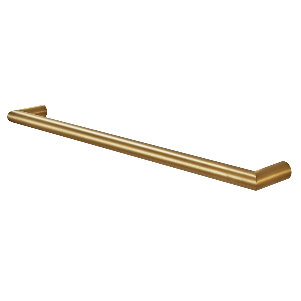 Stainless Steel Electric Heated Towel Rack Single Bar Horizontal  - Brushed Brass Gold