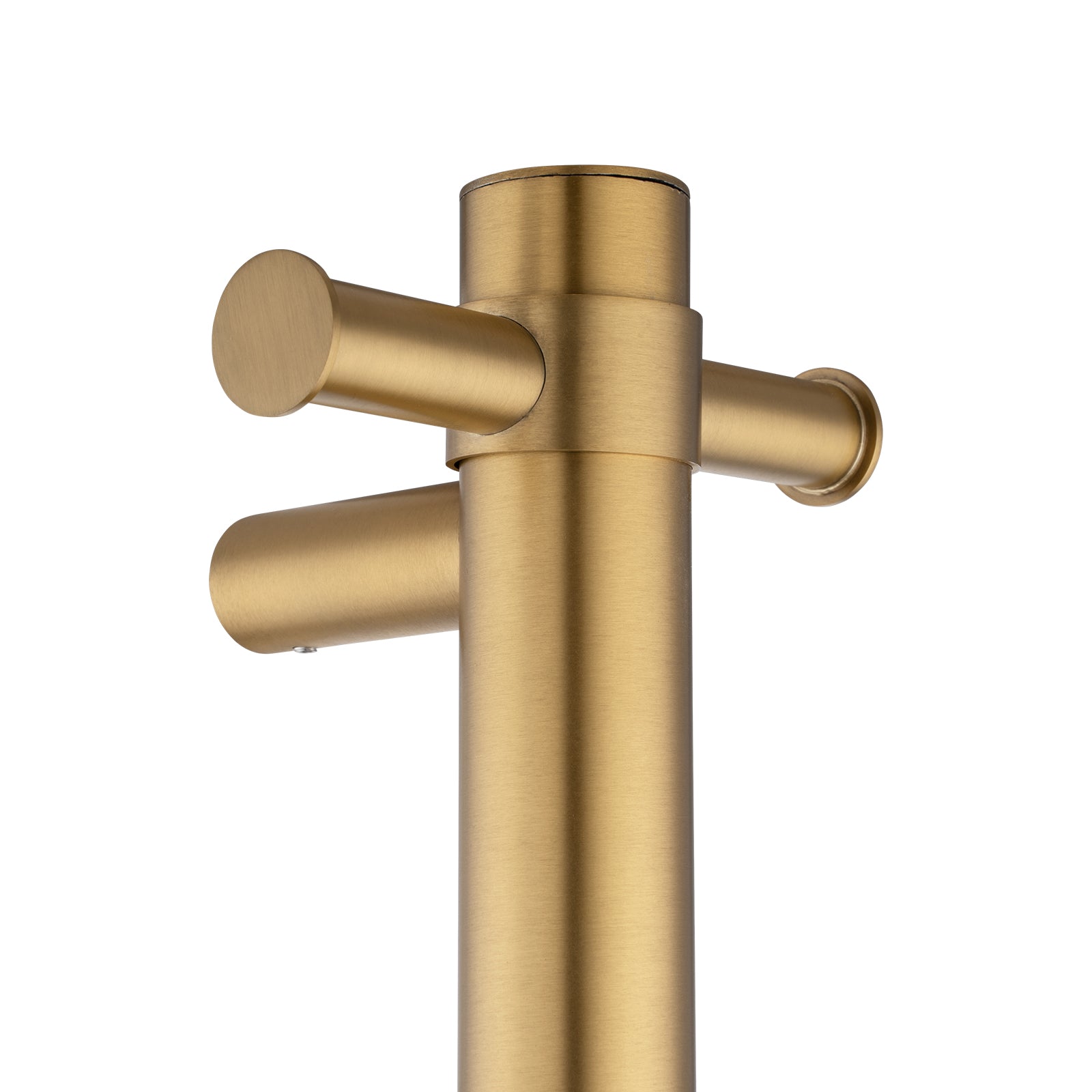 Stainless Steel Electric Heated Towel Rack Single Bar Vertical with Timer - Brushed Brass Gold