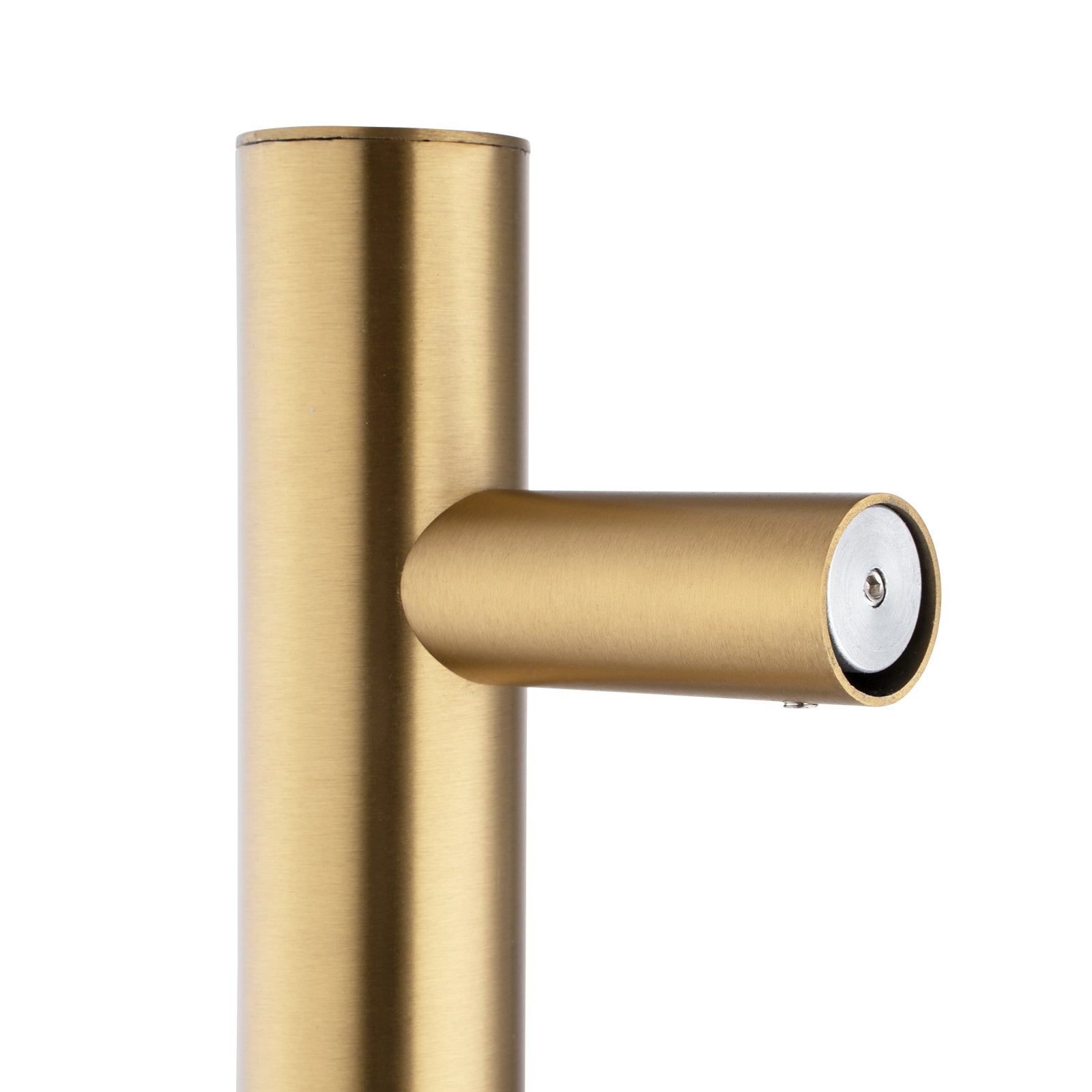 Stainless Steel Electric Heated Towel Rack Single Bar Vertical with Timer - Brushed Brass Gold