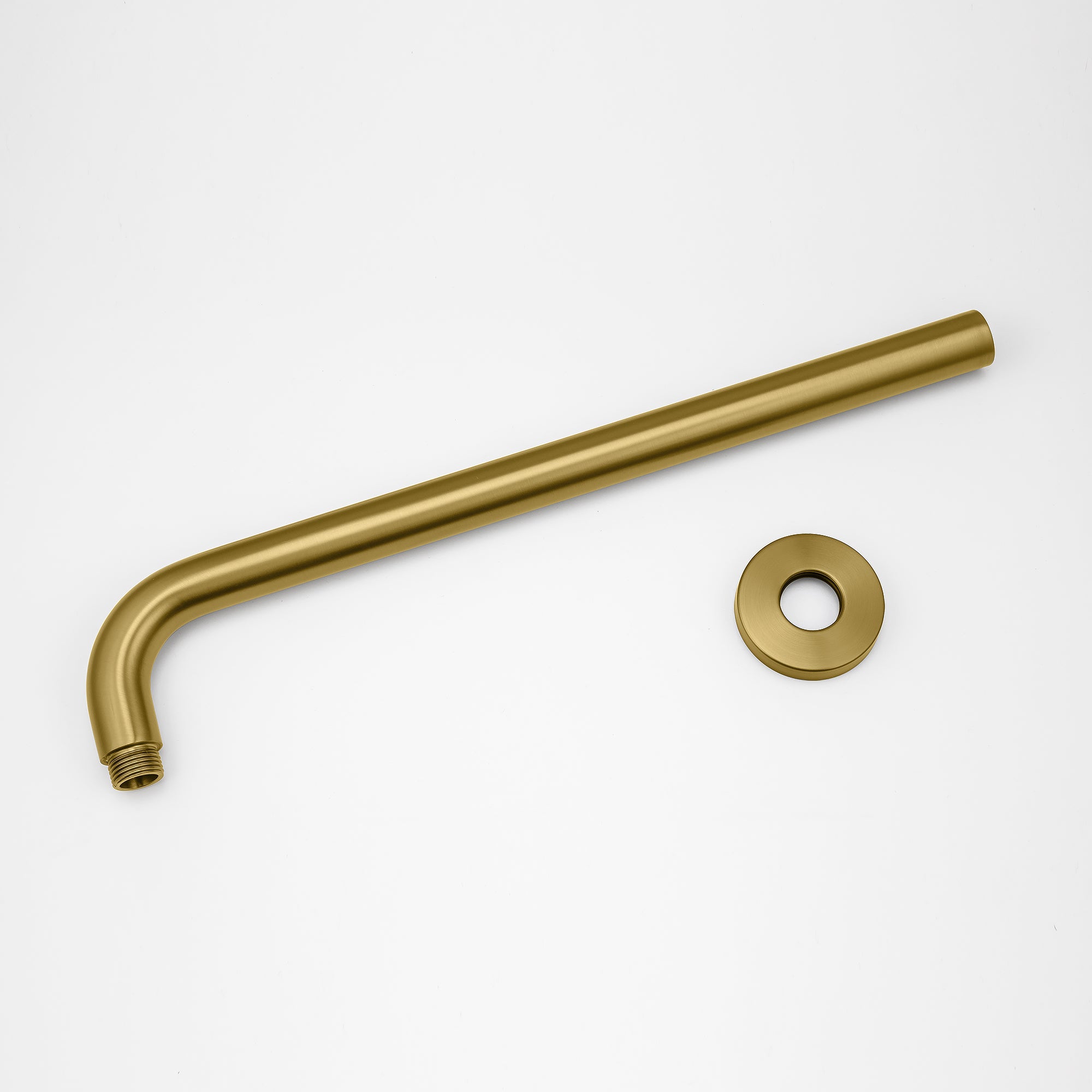 Stainless Steel 400mm Round Wall Shower Arm – Brushed Brass Gold