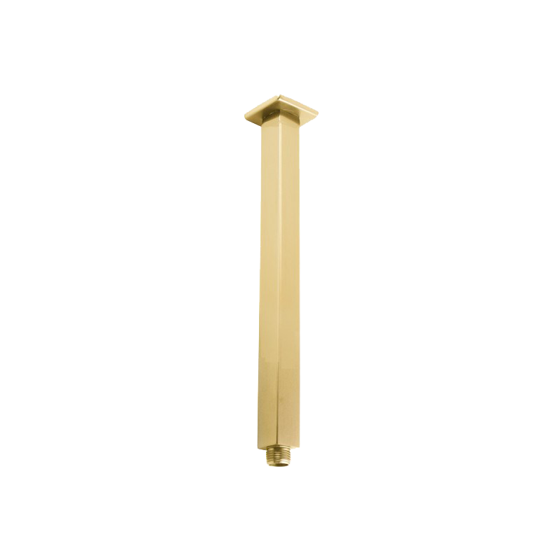 Stainless Steel 400mm Square Ceiling Shower Arm – Brushed Brass Gold