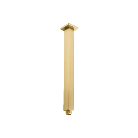 Stainless Steel 400mm Square Ceiling Shower Arm – Brushed Brass Gold