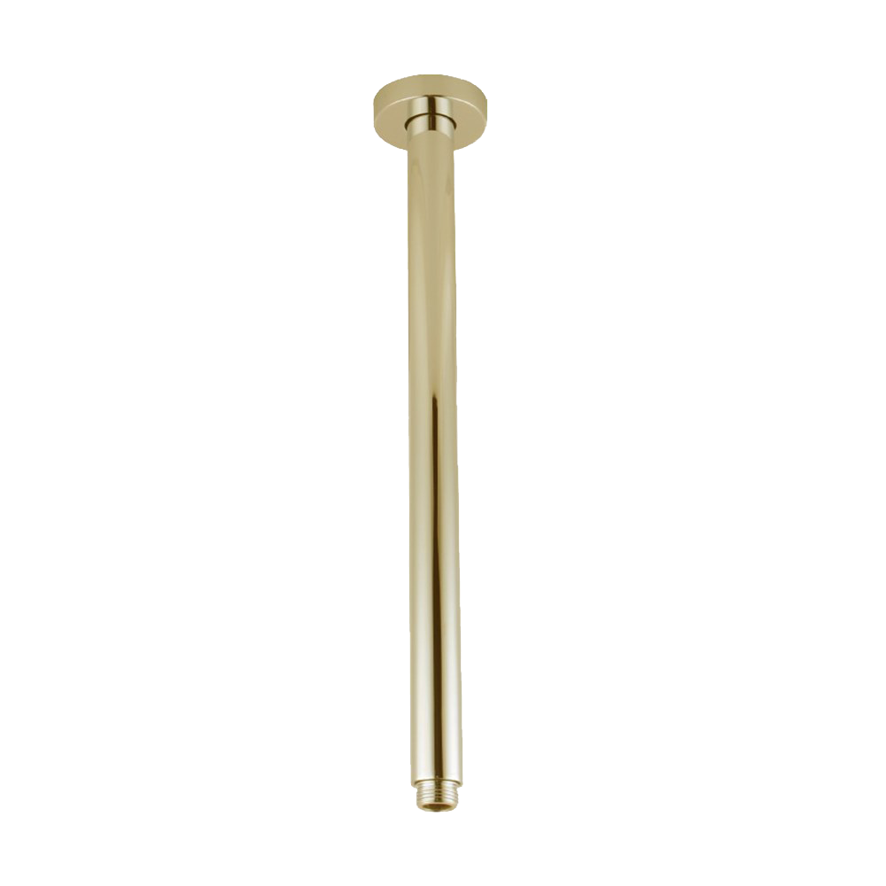 Stainless Steel 400mm Round Ceiling Shower Arm – Brushed Brass Gold