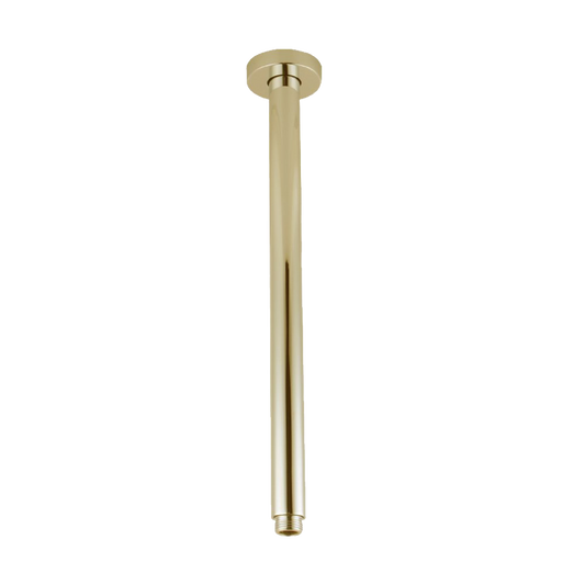 Stainless Steel 400mm Round Ceiling Shower Arm – Brushed Brass Gold
