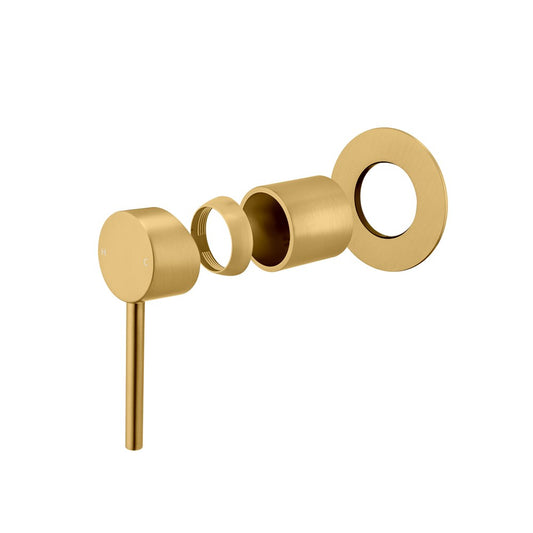Solid Brass Wall Mixer - Brushed Brass Gold - LUCID PIN