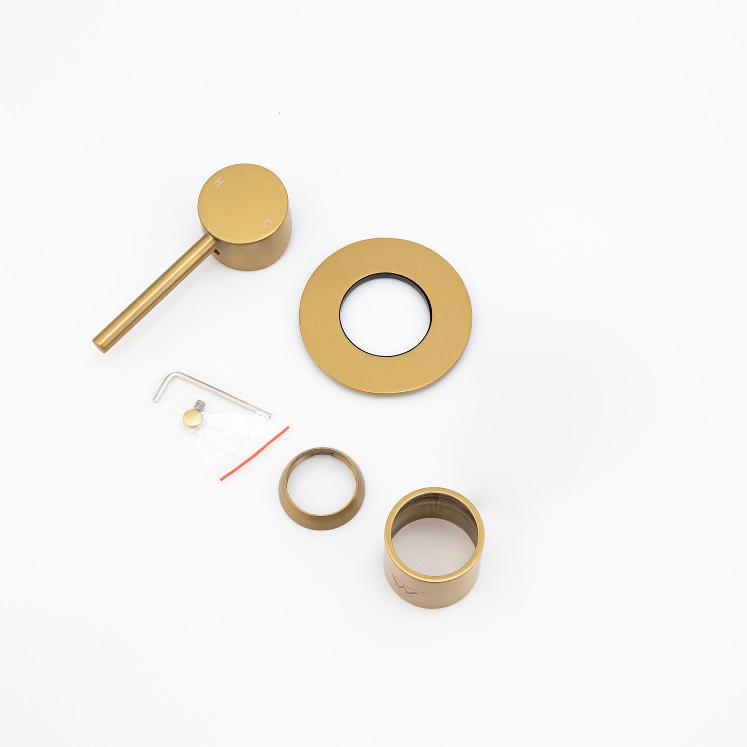 Solid Brass Wall Mixer Tap Trim Kit (Match CLPM) - Brushed Brass | LUCID PIN