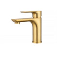Load image into Gallery viewer, Solid Brass Short Basin Mixer - Brushed Brass Gold - VOG
