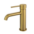 Load image into Gallery viewer, Solid Brass Short Basin Mixer - Brushed Brass Gold - LUCID PIN
