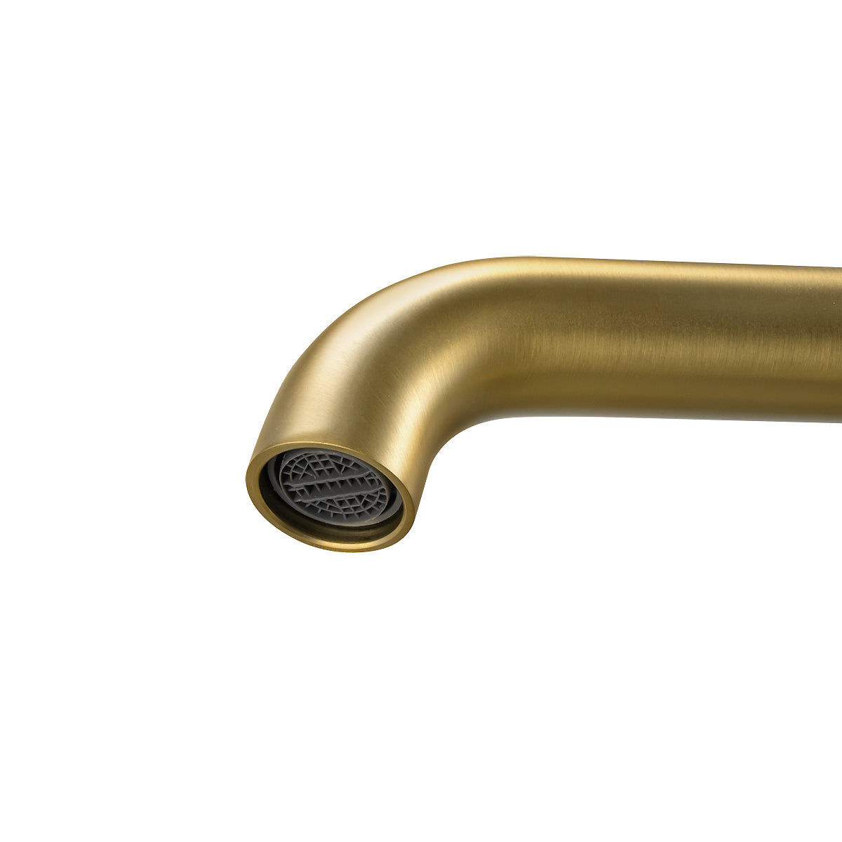 Solid Brass Short Basin Mixer - Brushed Brass Gold - LUCID PIN