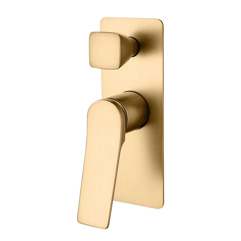 Solid Brass Diverter Mixer - Brushed Brass Gold - RUSHY