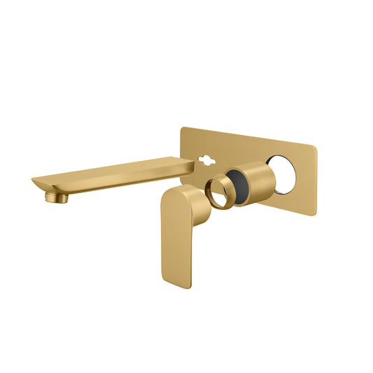 Solid Brass Spout Mixer - Brushed Brass Gold- VOG